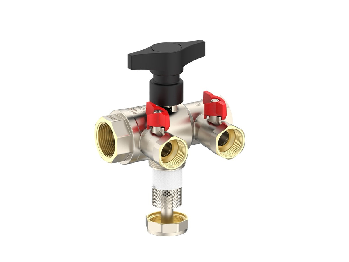 Fill and flush valve with magnetic strainer